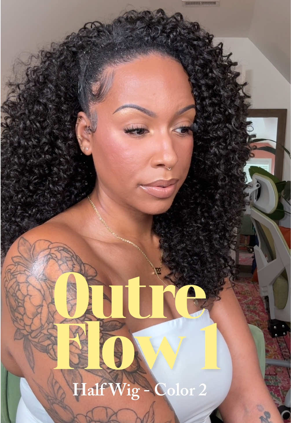 TikTok post by @ifancycupcakes for Outre. Caption reads: [...] Wig from the New FlowAir Collection from....
