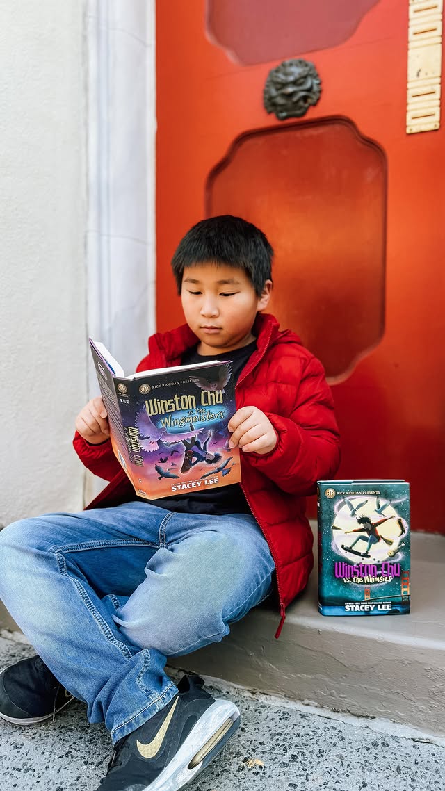 Instagram post by @a.magical.life.for.me for Read Riordan. Caption reads: [...] copies of the Winston Chu books from....