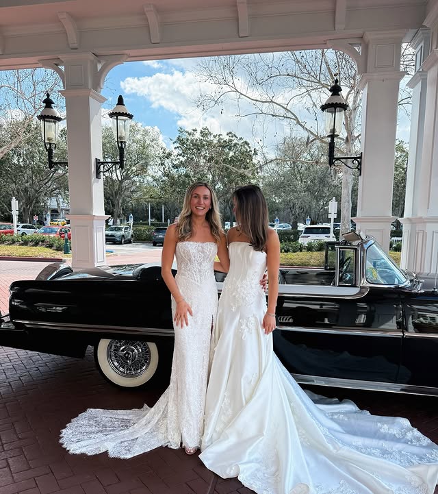 Instagram post by @lexiandsab for Allure Bridals. Caption reads: [...] thank you @disneyweddings @allurebridals &....