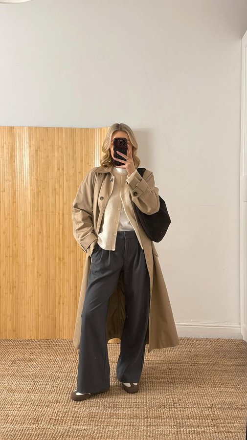 Instagram post by @ninaleacaine for Flattered. Caption reads: [...] 
Trousers @dissh 
Loafers @flattered 
.