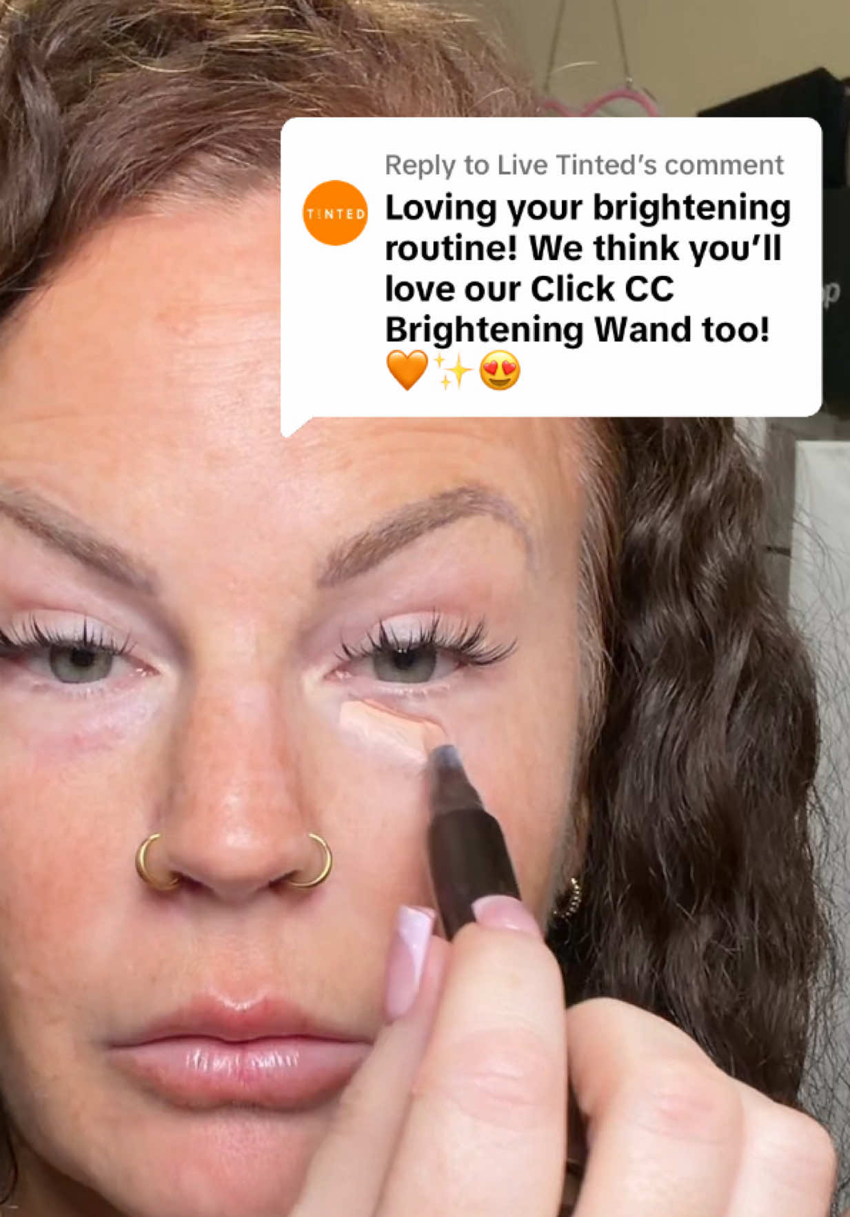TikTok post by @beautifie for LIVE TINTED. Caption reads: Replying to @Live Tinted So right that cc wand is....