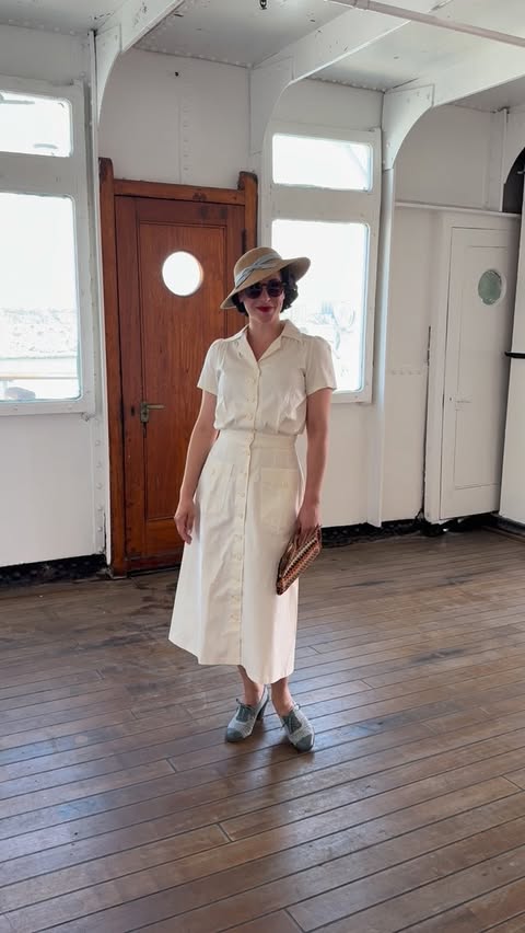 Instagram post by @dressed_in_time for American Duchess. Caption reads: [...] some lovely new shoes sent to me by....
