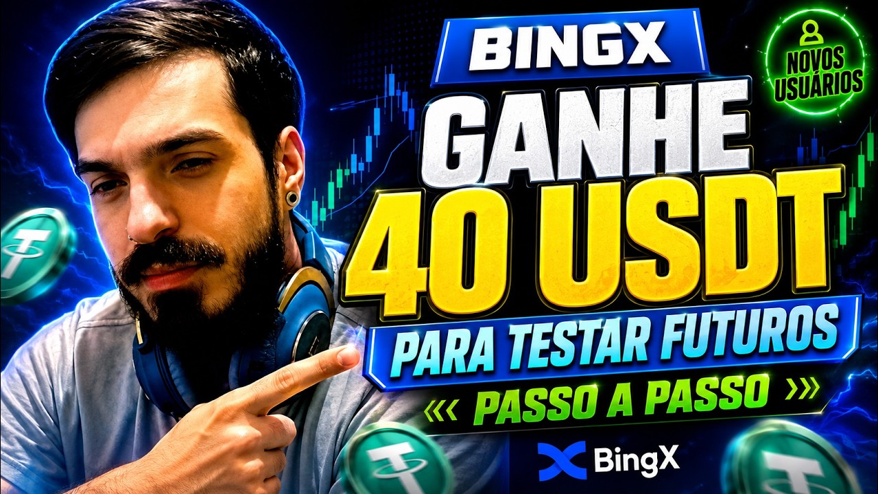 YouTube post by @ReidoNFT for BingX. Caption reads: GET 40 USDT TO TEST FUTURES ON BINGX! STEP BY STEP.