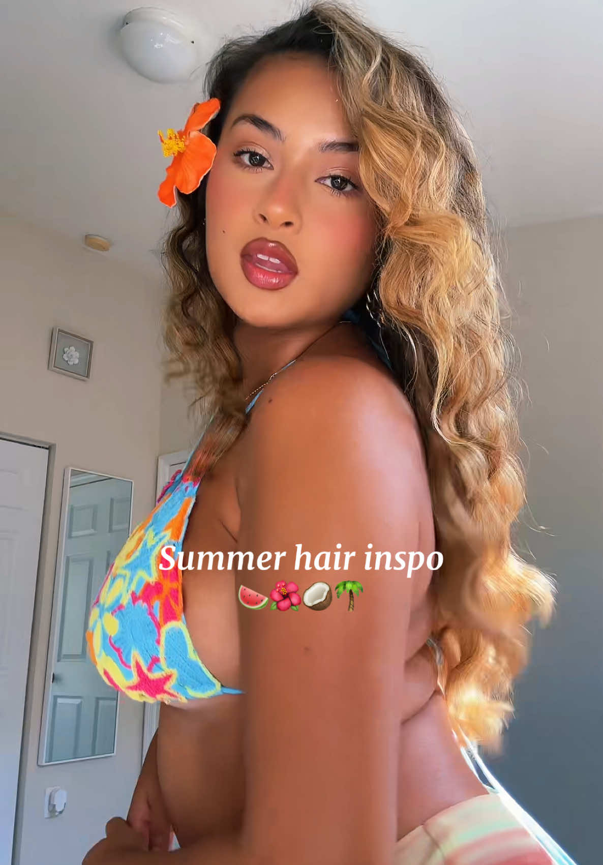 TikTok post by @imlucerocrystal for TYMO Beauty. Caption reads: some summer inspo for you 🌺 @TYMO BEAUTY US....