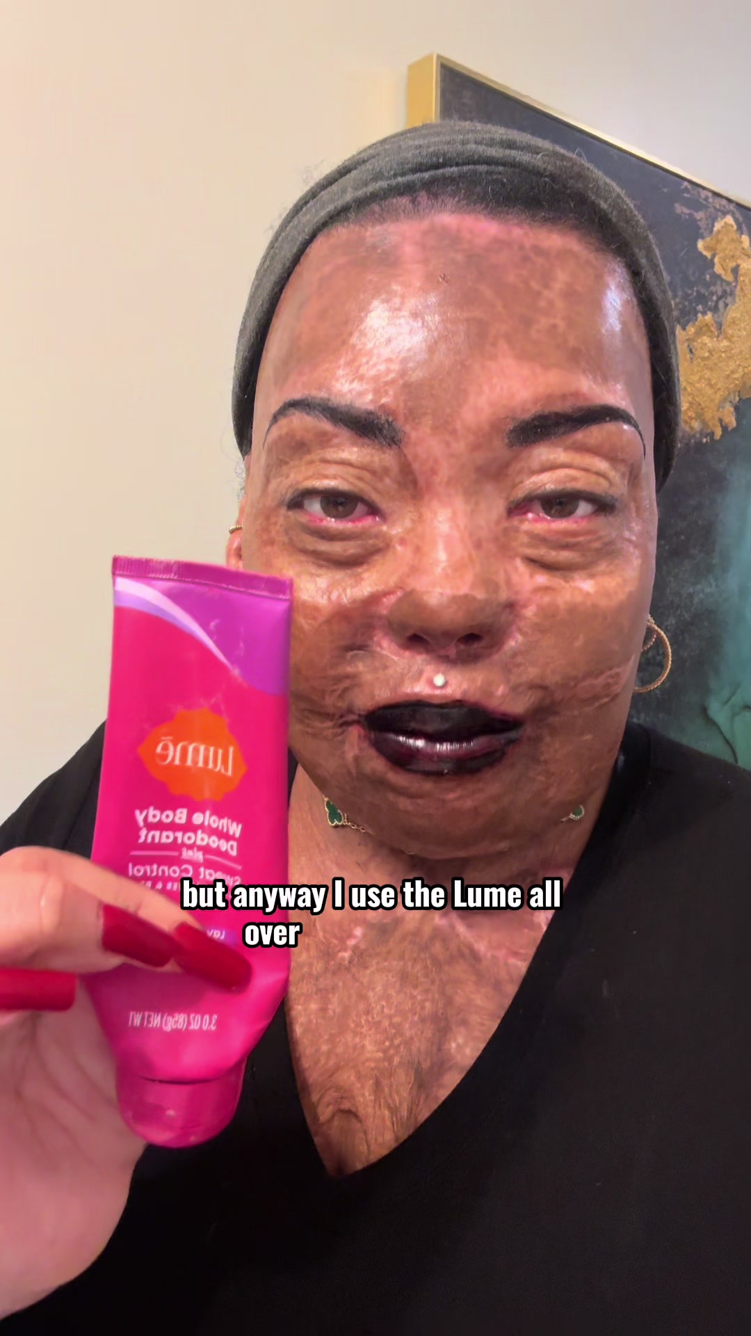 TikTok post by @burnedbeauty2018 for Lume Deodorant. Caption reads: @Lume Deodorant is giving me a lot more confidence....