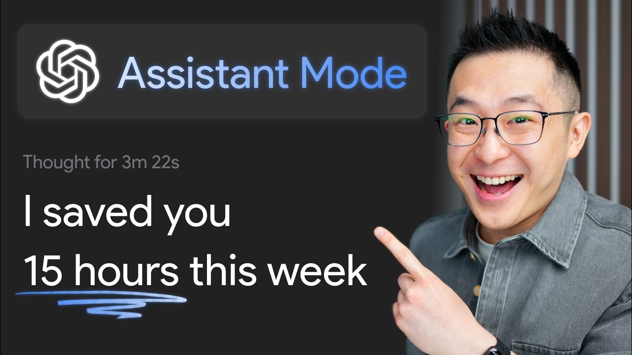 YouTube post by @JeffSu for HubSpot. Caption reads: 4 ChatGPT Hacks that Cut My Workload in Half.