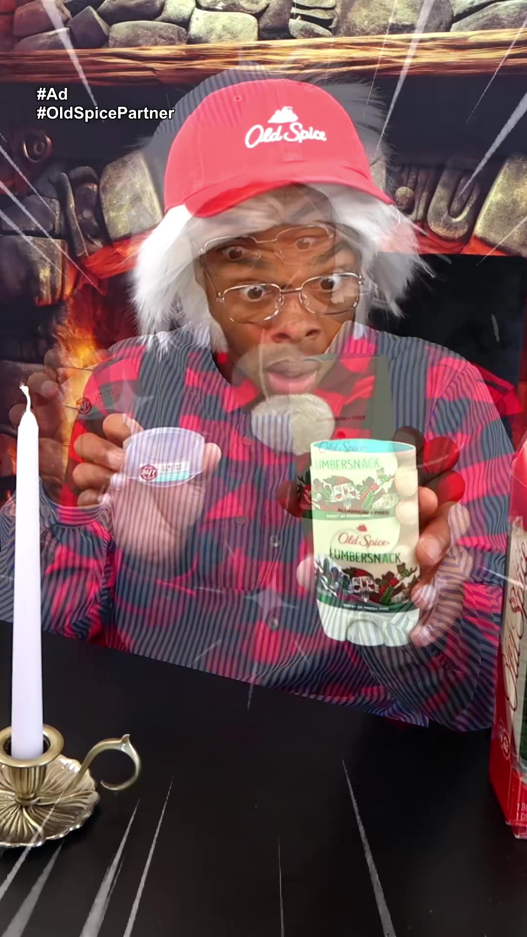 TikTok post by @dangmattsmith for Old Spice. Caption reads: #ad #partner Smellebrate the holidays with the....