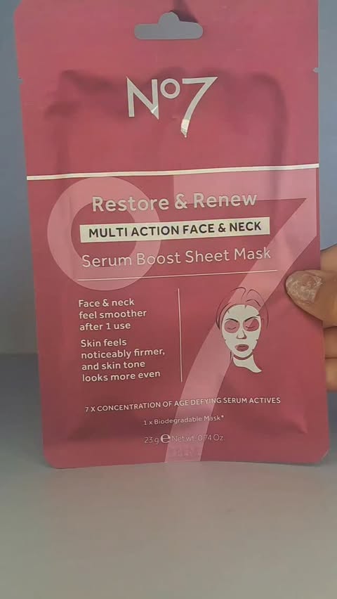 Instagram post by @amanda81.reviews for No7 USA. Caption reads: [...] ACTION Serum Boost Sheet Mask from @no7usa ✨....