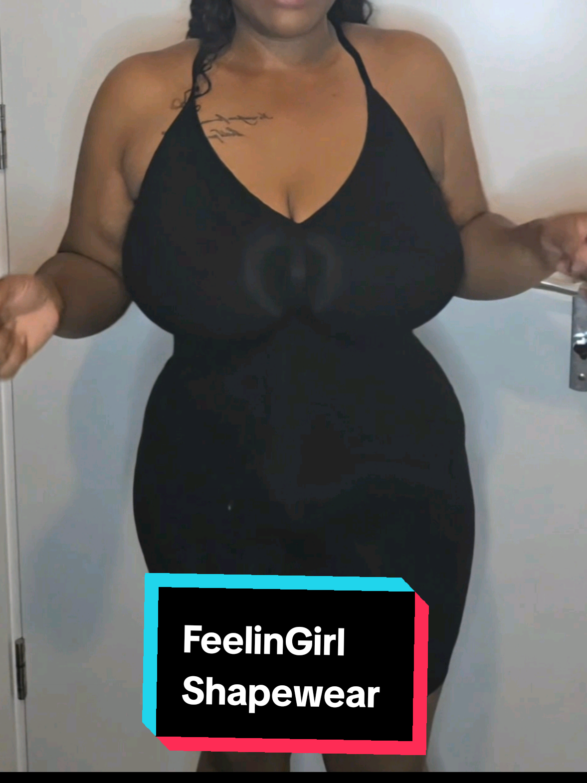 TikTok post by @susiesusie_ for FeelinGirl-UK. Caption reads: @FeelinGirl-UK shapewear literally cinched my....