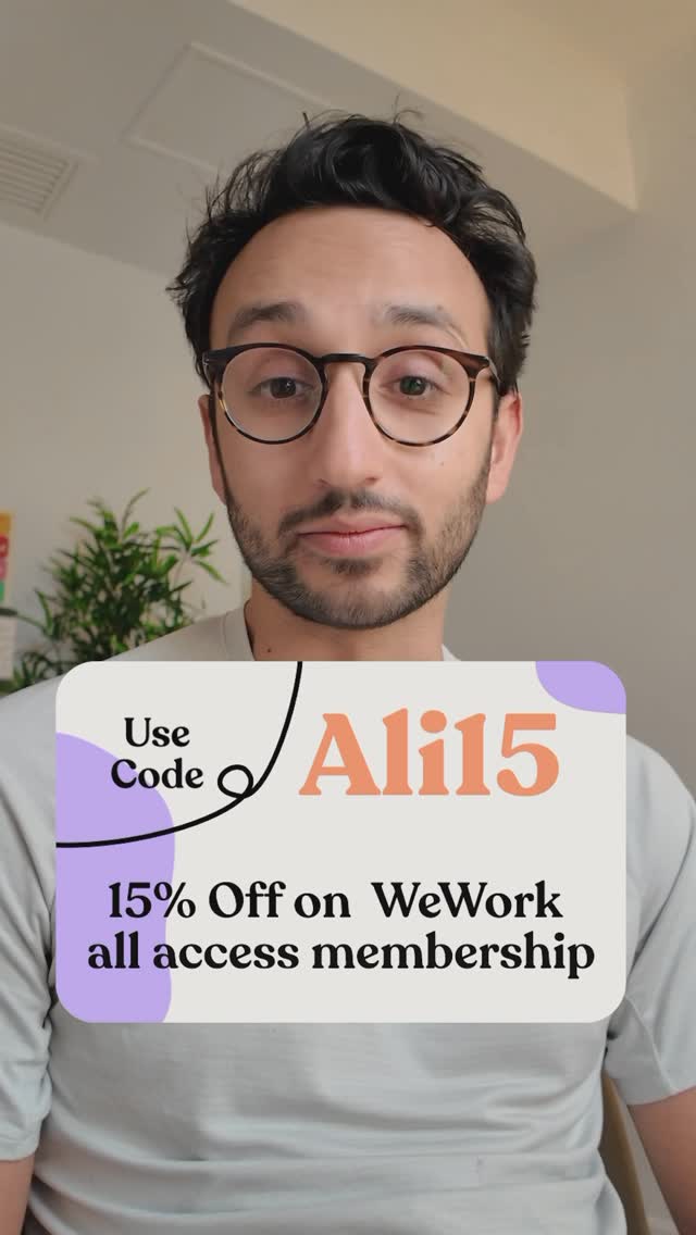 Instagram post by @aliabdaal for WeWork. Caption reads: My top 3 tips for growing your business in 2025....