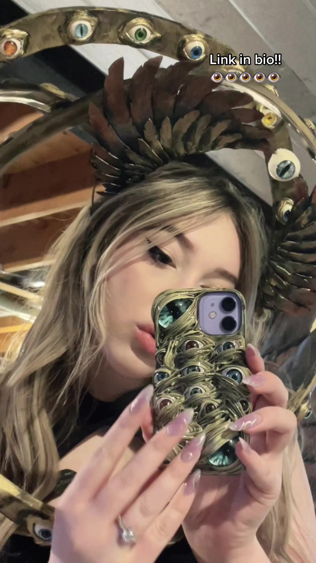 TikTok post by @these.violet.delights for Techypop. Caption reads: [...] won't believe your EYES 👁👁👁👁👁👁👁....