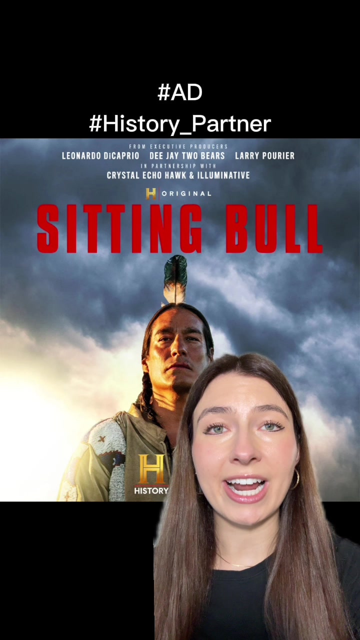 TikTok post by @mindofmarisa for HISTORY. Caption reads: #ad Sitting Bull premieres Tuesday May 27th at....