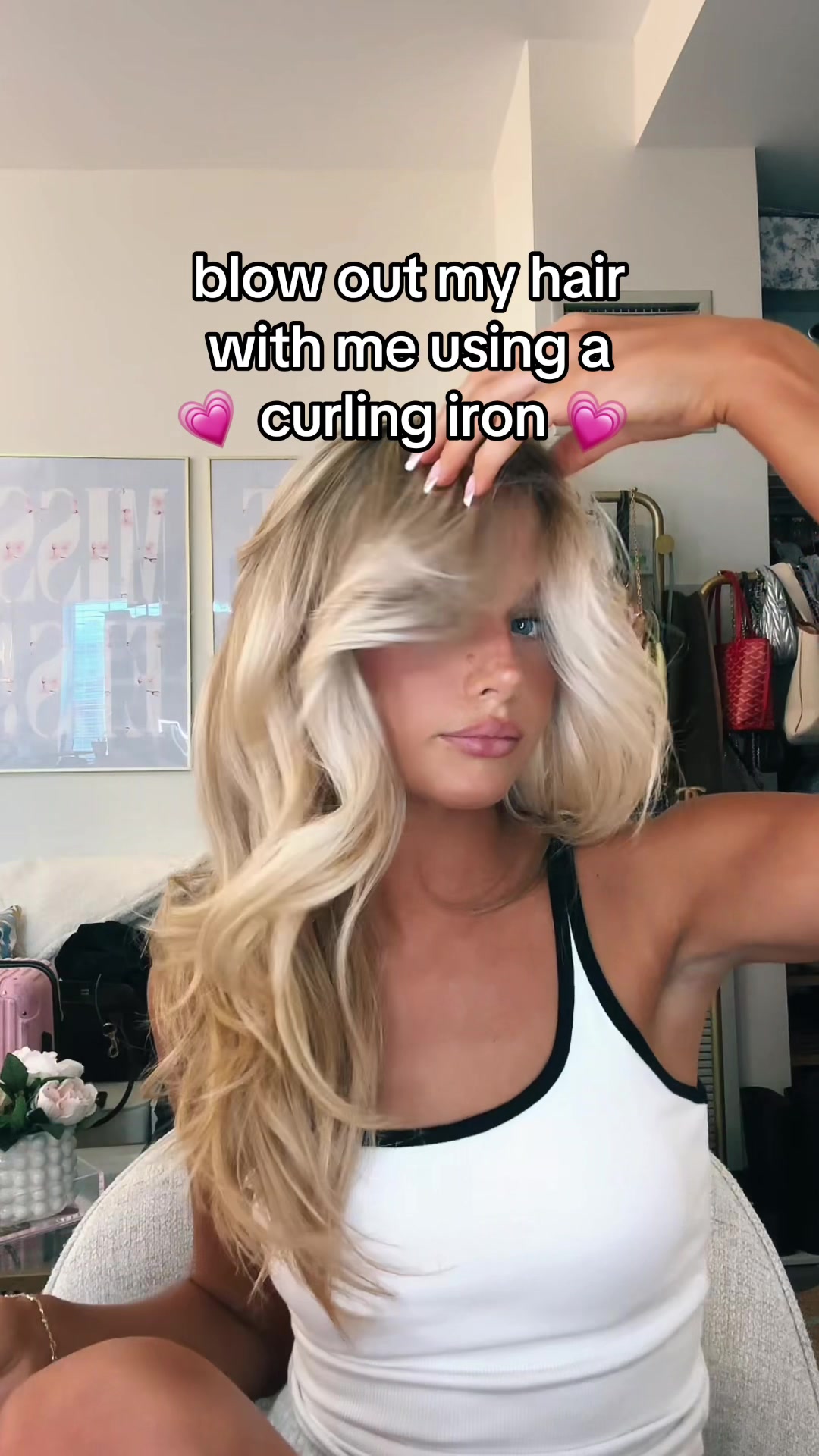 TikTok post by @theasmithh1 for Bio Ionic. Caption reads: Using the 1.5 inch curling iron from @Bio Ionic....