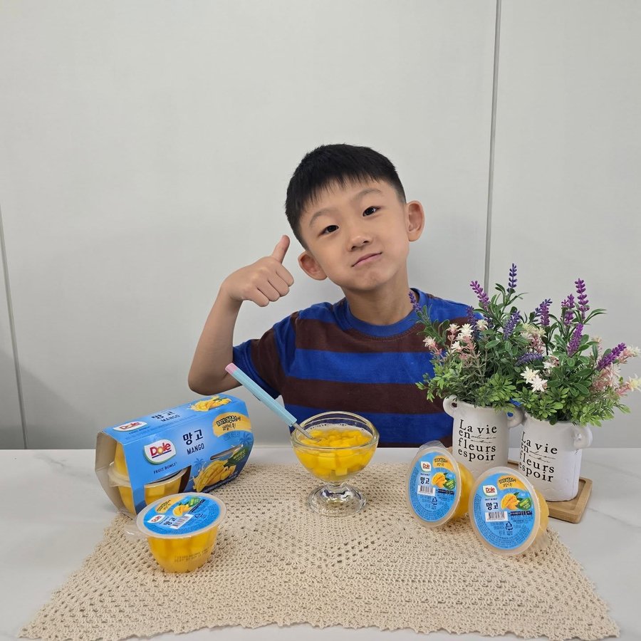 Instagram post by @njellsol for Dole. Caption reads: #협찬 @dole.korea #후룻볼 #돌코리아 우리 아이들 방학 다가오잖아요? 맛있는....