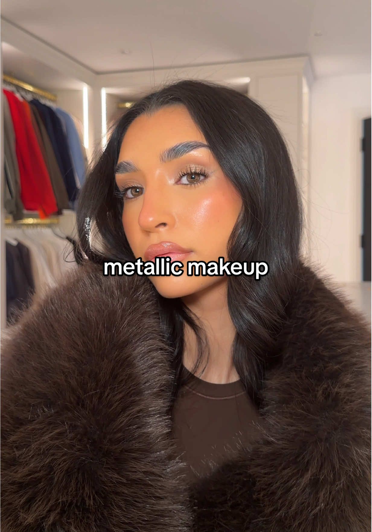 TikTok post by @saffiekhan for Selfridges. Caption reads: metallic mood🩶🪩@Morphe Cosmetics @Selfridges....