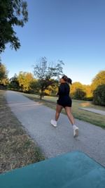 Instagram post by @julisimmons_ for Senita Athletics. Caption reads: Another run with the books with my fav @senita....