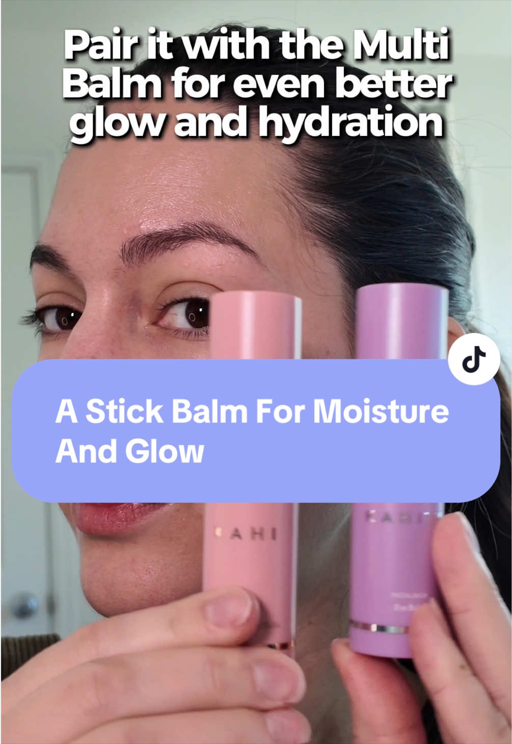 TikTok post by @ravepositive for KAHI US. Caption reads: [...] skincare routine, all I need is Kahi! @KAHI....