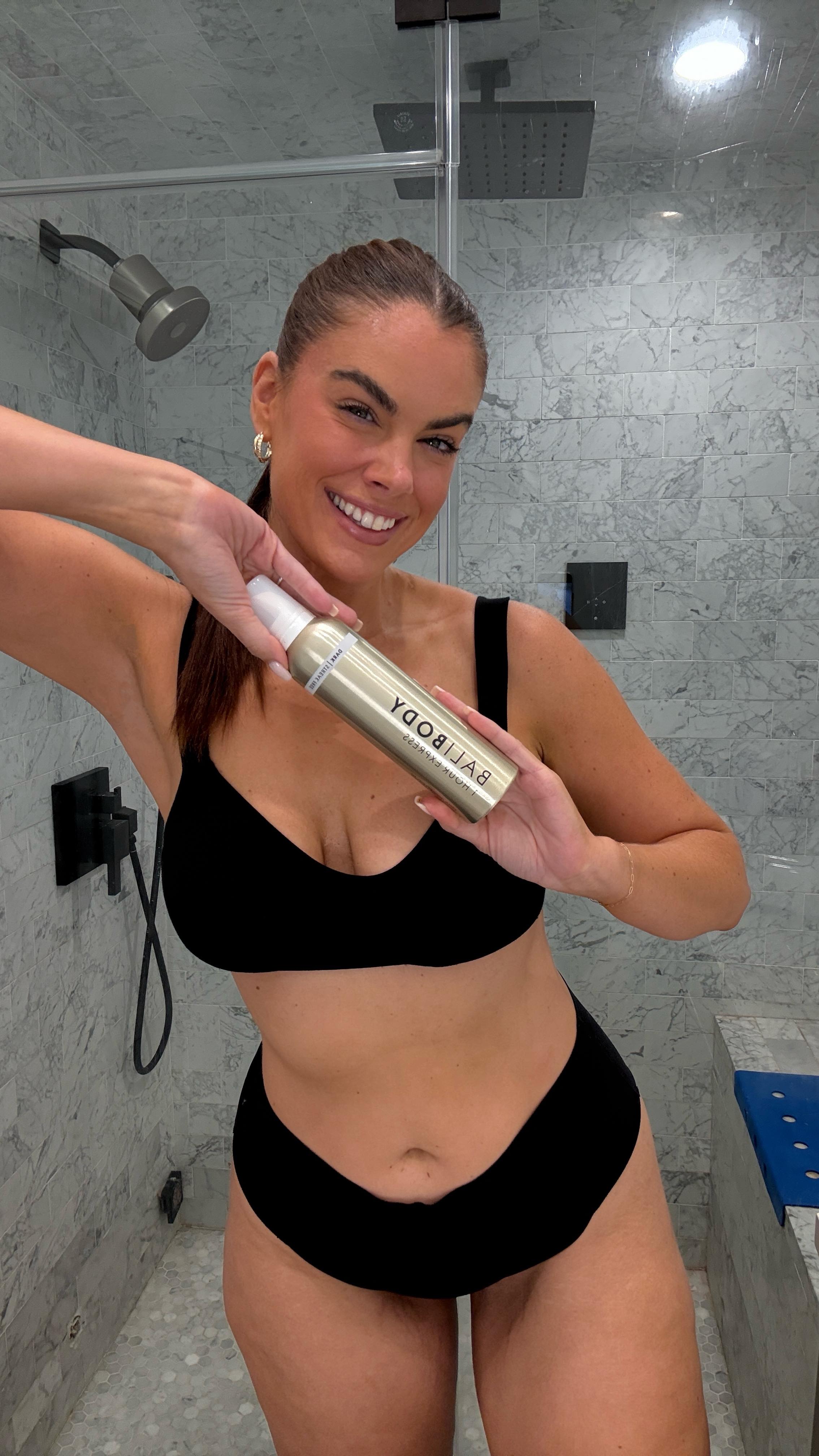 Instagram post by @chloemarshall01 for balibody. Caption reads: No need to panic 😅 Last-minute plans & no tan?....