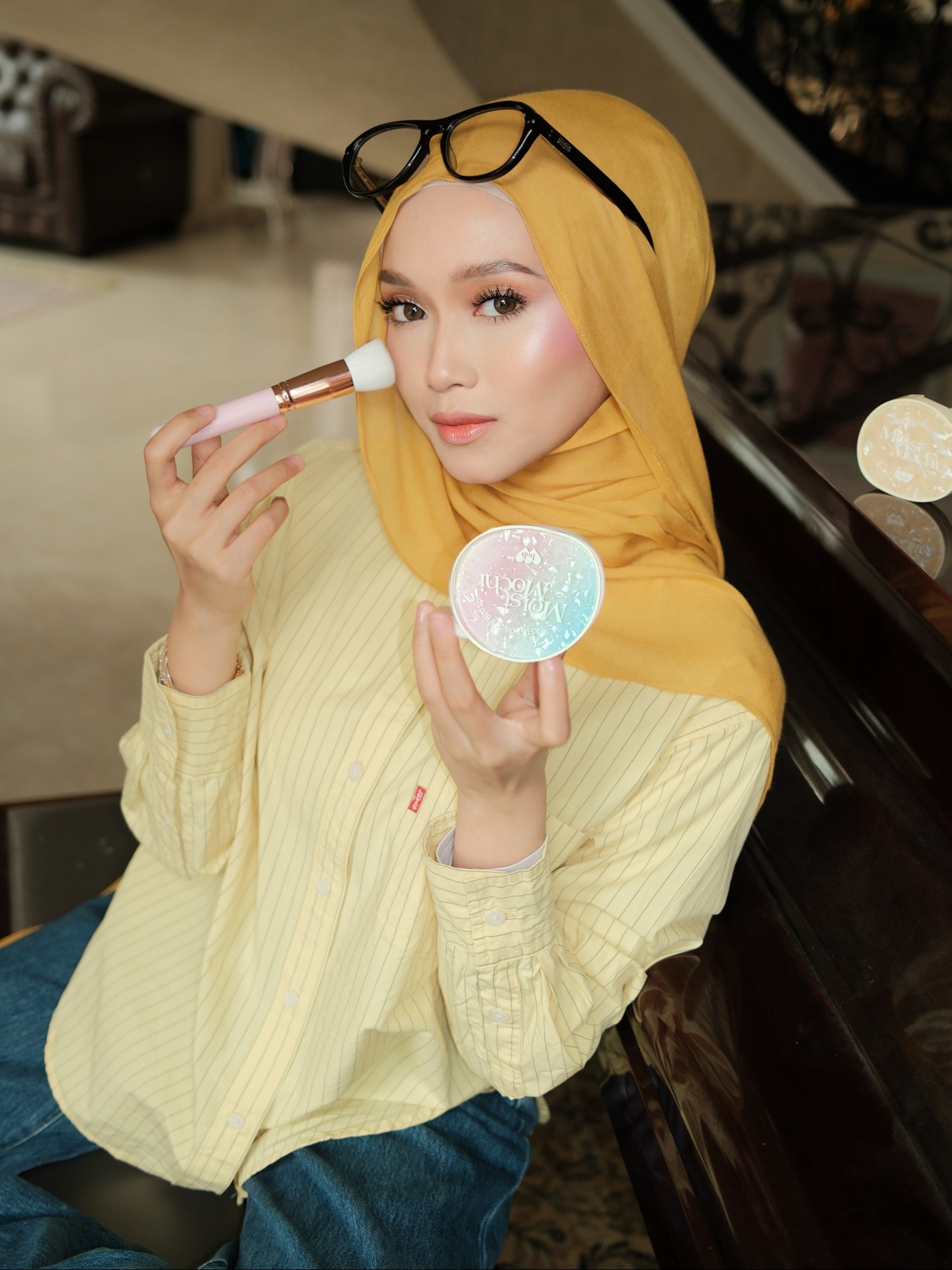 Instagram post by @liyamaisarah_ for Barenbliss. Caption reads: a lot of you asked about my go to blush, one of my....