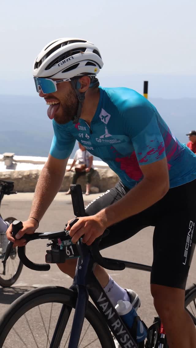 Instagram post by @gfseriescolnago for Coros. Caption reads: La mythique arrivée au sommet du Mont Ventoux à la....