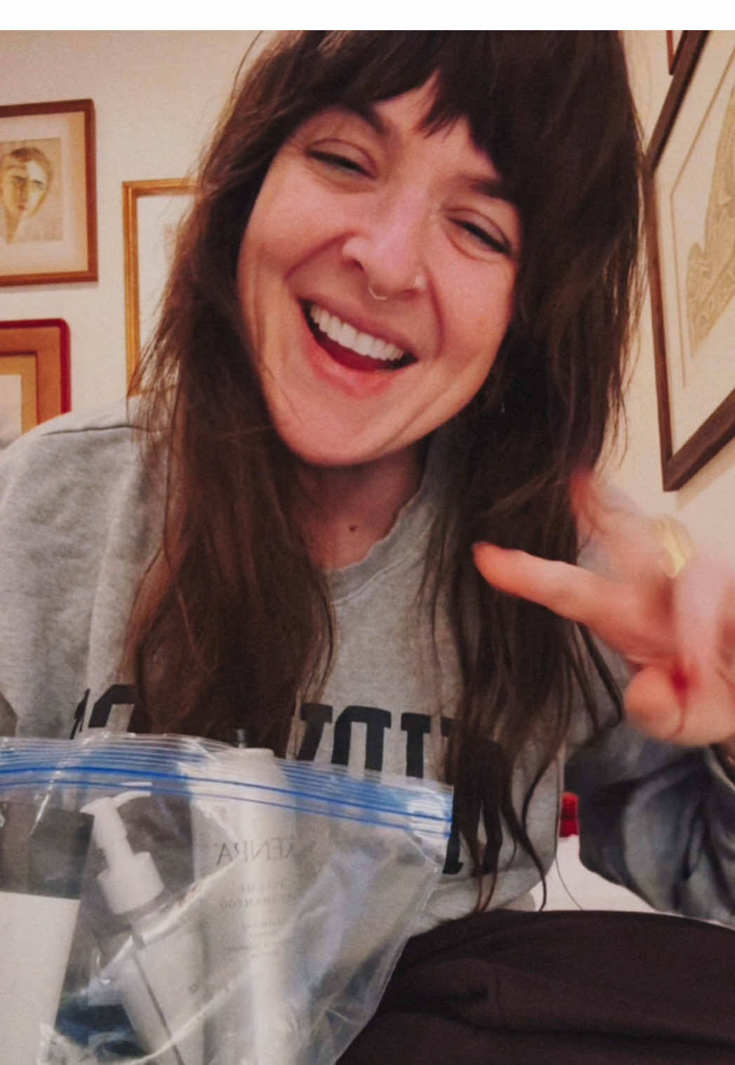 TikTok post by @laurelladeville for BeautyBio. Caption reads: [...] #beauty #empties @LolaVie @beautybio @MERIT....