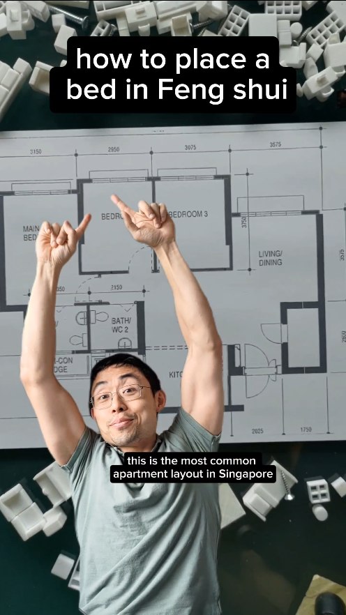 Instagram post by @dearmodern for The Straits Times. Caption reads: Want to know where your bed should go according to....