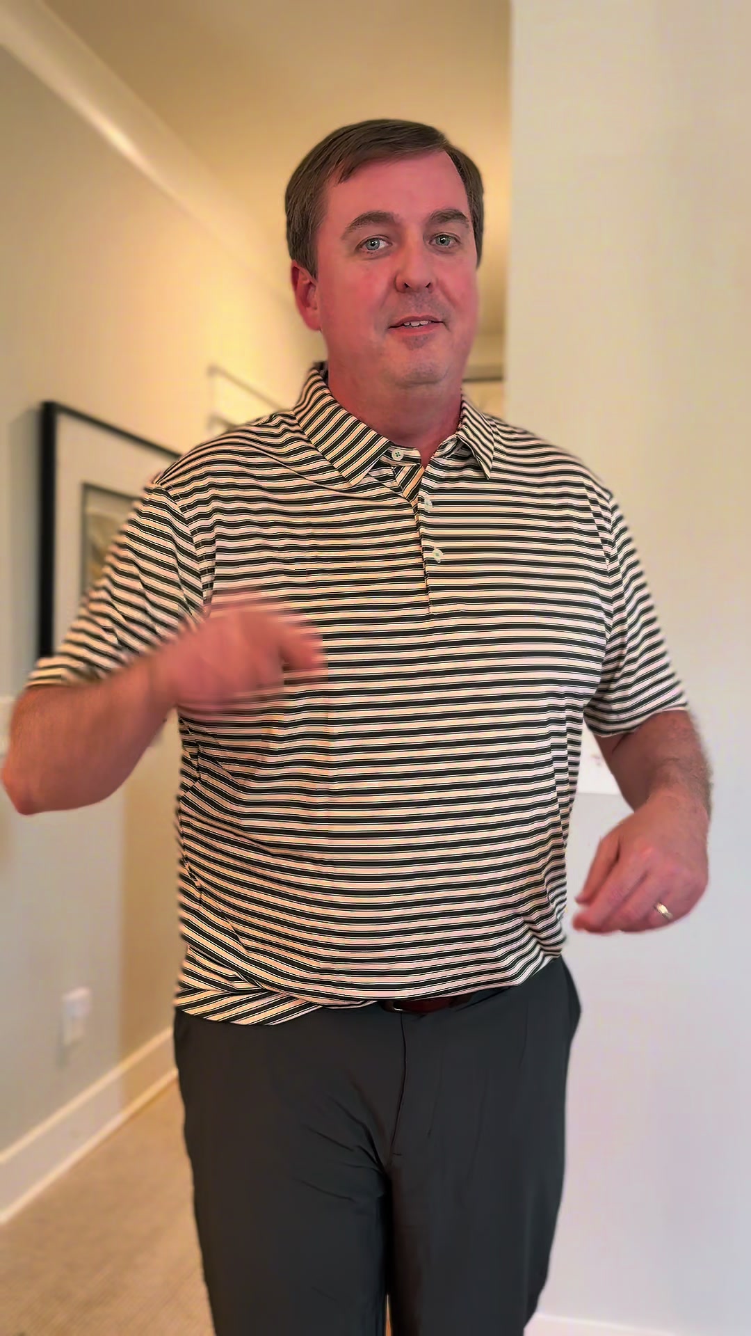 TikTok post by an influencer for MAELREG. Caption reads: I like his new shirt! 😊 @MAELREG GOLF....