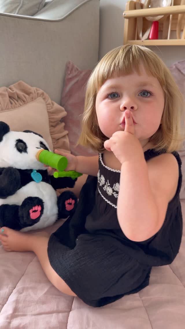 Instagram post by @marlowe.and.phoenix for Just Play. Caption reads: #AD Meet our new family favourite – furReal Coco....