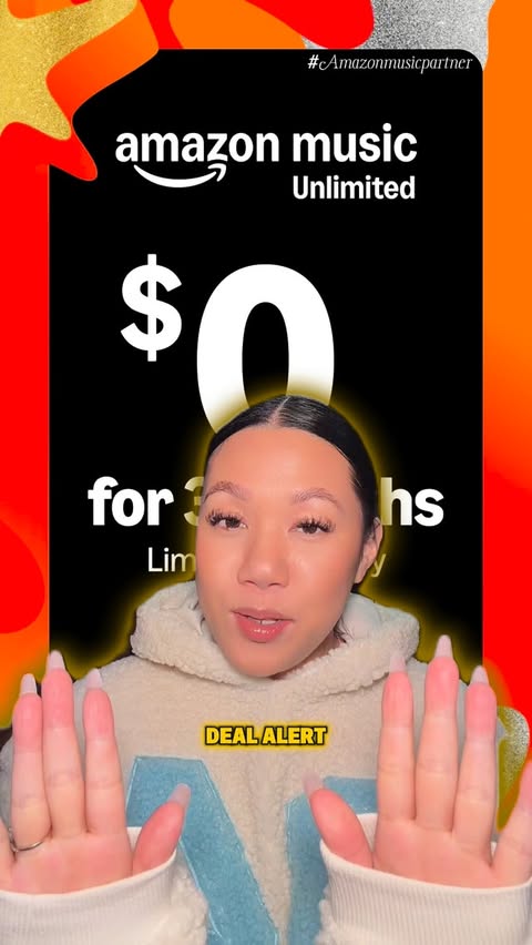 Instagram post by @citycouponmoms for Amazon Music. Caption reads: [...] holiday offer — 3 months FREE of Amazon....