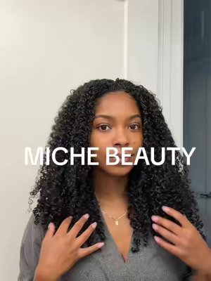 TikTok post by @ms.jayh for MICHE Beauty. Caption reads: Have you tried @MICHE Beauty yet? #hairtok....