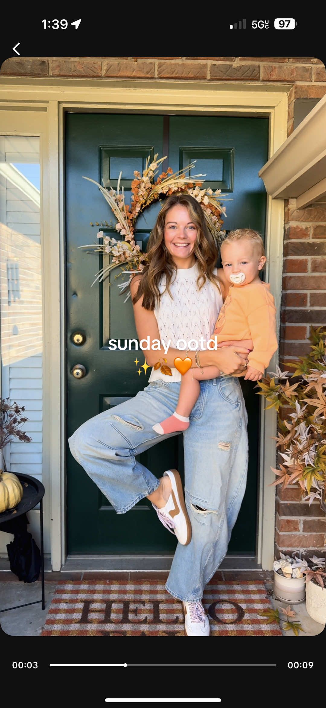 TikTok post by @nataliemcooper for Dolce Vita. Caption reads: sunday uniform ✨🍂🧡 @Dolce Vita Footwear....