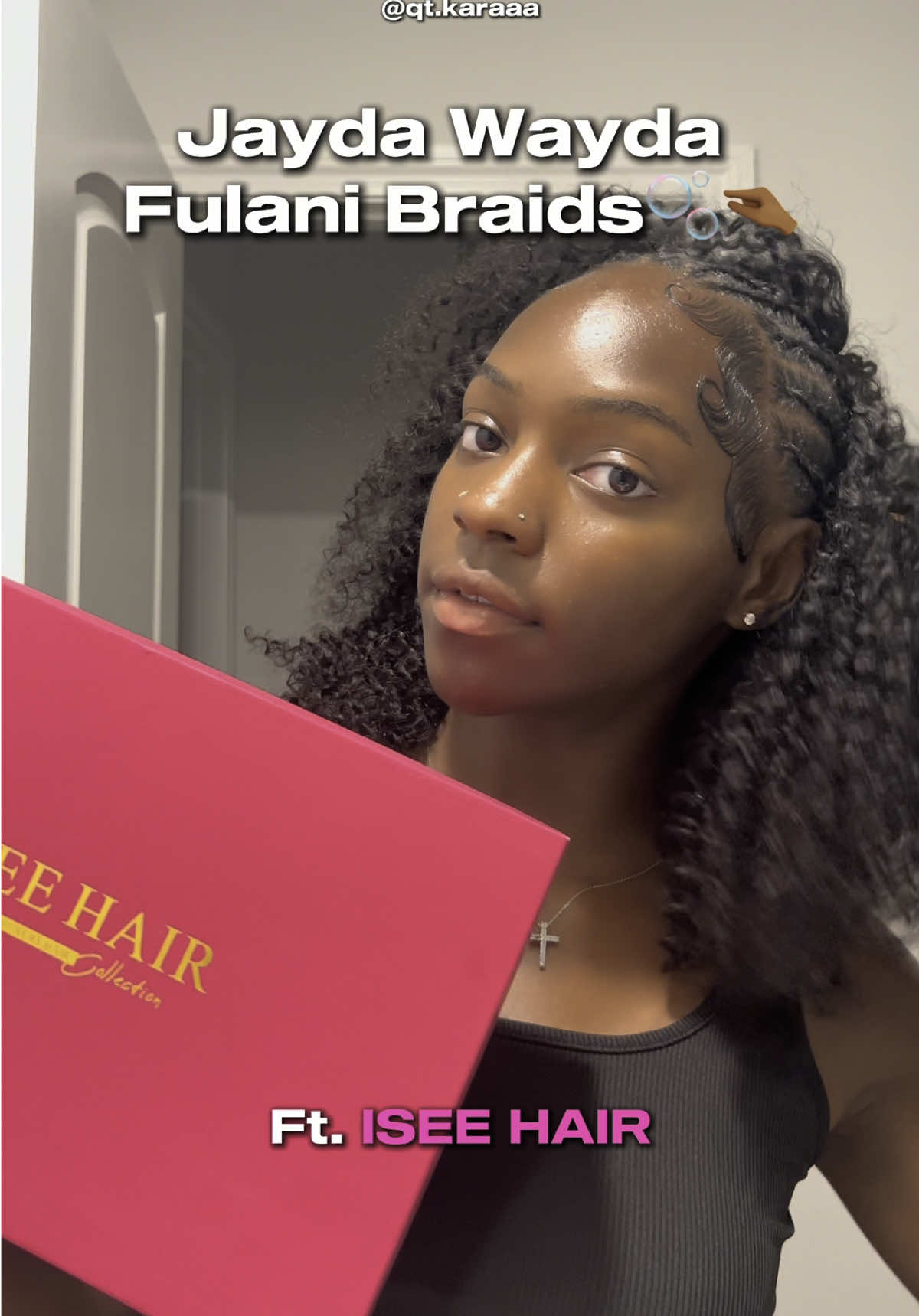 TikTok post by @qt.karaaa for ISEE HAIR. Caption reads: Jayda Wayda Fulanis🫧🤏🏾 | @ISEEHAIR No leave....