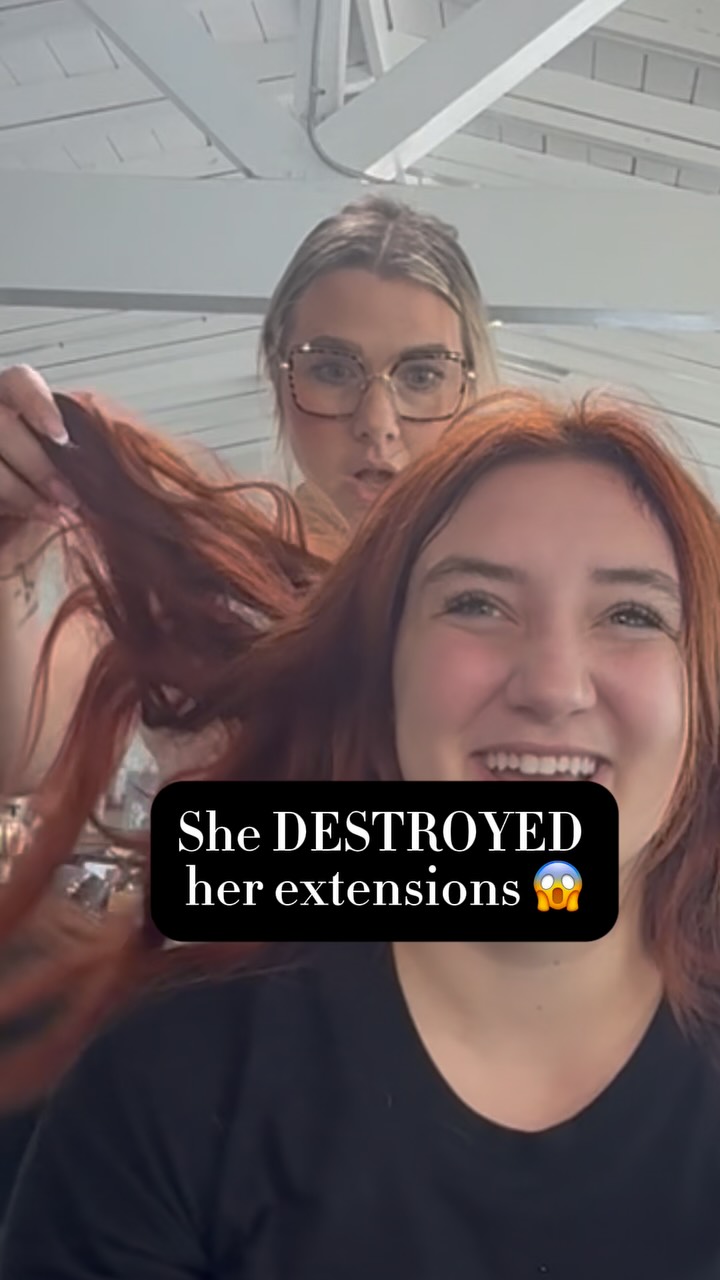 Instagram post by @megix10 for Beauty Launchpad. Caption reads: She DESTROYED her hair extensions 😭 Sleeping with....