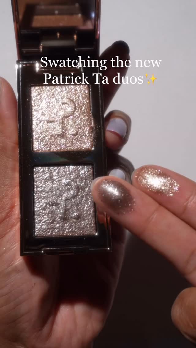 Instagram post by @glamsmitty for Patrick Ta. Caption reads: Swatching the new Patrick Ta Duos✨

Shade: always....