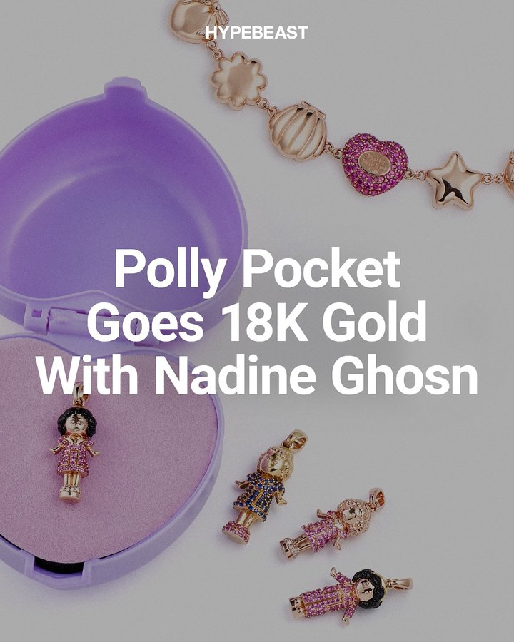 Instagram post by @nadineghosnjewelry for HYPEBEAST. Caption reads: When childhood nostalgia is cast in 18k....