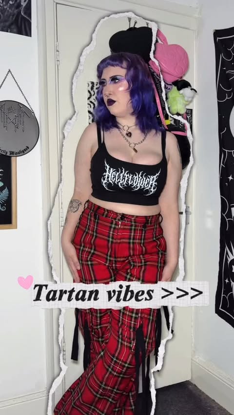 Instagram post by @c0ffinbunnii for Hell Bunny. Caption reads: [...] for inspo Top @hellflower666 Trousers....