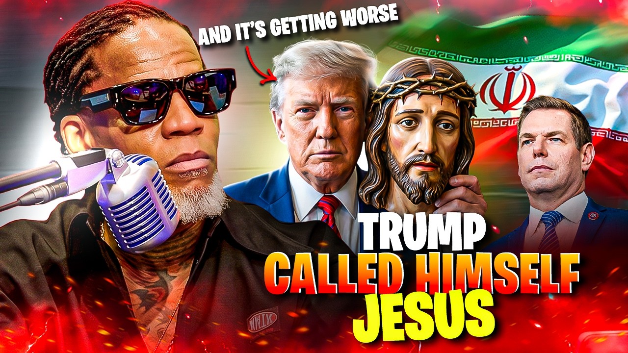 YouTube post by @DLHughleyTV for Policygenius. Caption reads: Ep 14:Trump Called Himself Jesus… And It’s Getting....