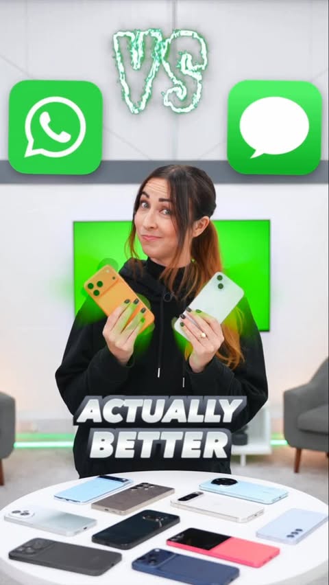 Instagram post by @haylsworld for WhatsApp. Caption reads: @whatsapp VS iMessage. Which one’s actually [...].