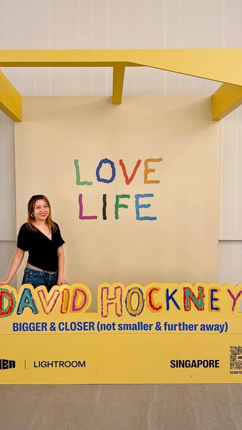 Instagram post by @thewanderingshe for Singapore Travel Specialist by Dirgantara Fasa. Caption reads: For 60 years, David Hockney has been capturing the....