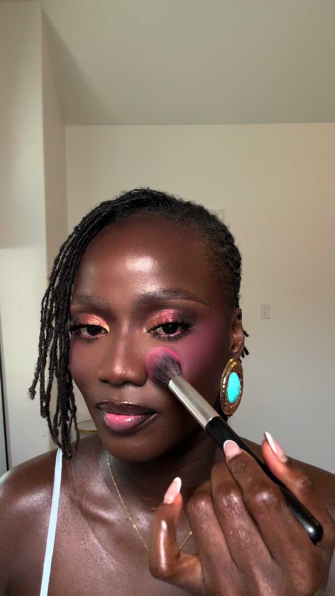 TikTok post by @tobiadebiyi_ for Juvia’s Place. Caption reads: [...] and bronzed blurring palette from @Juvia’s....
