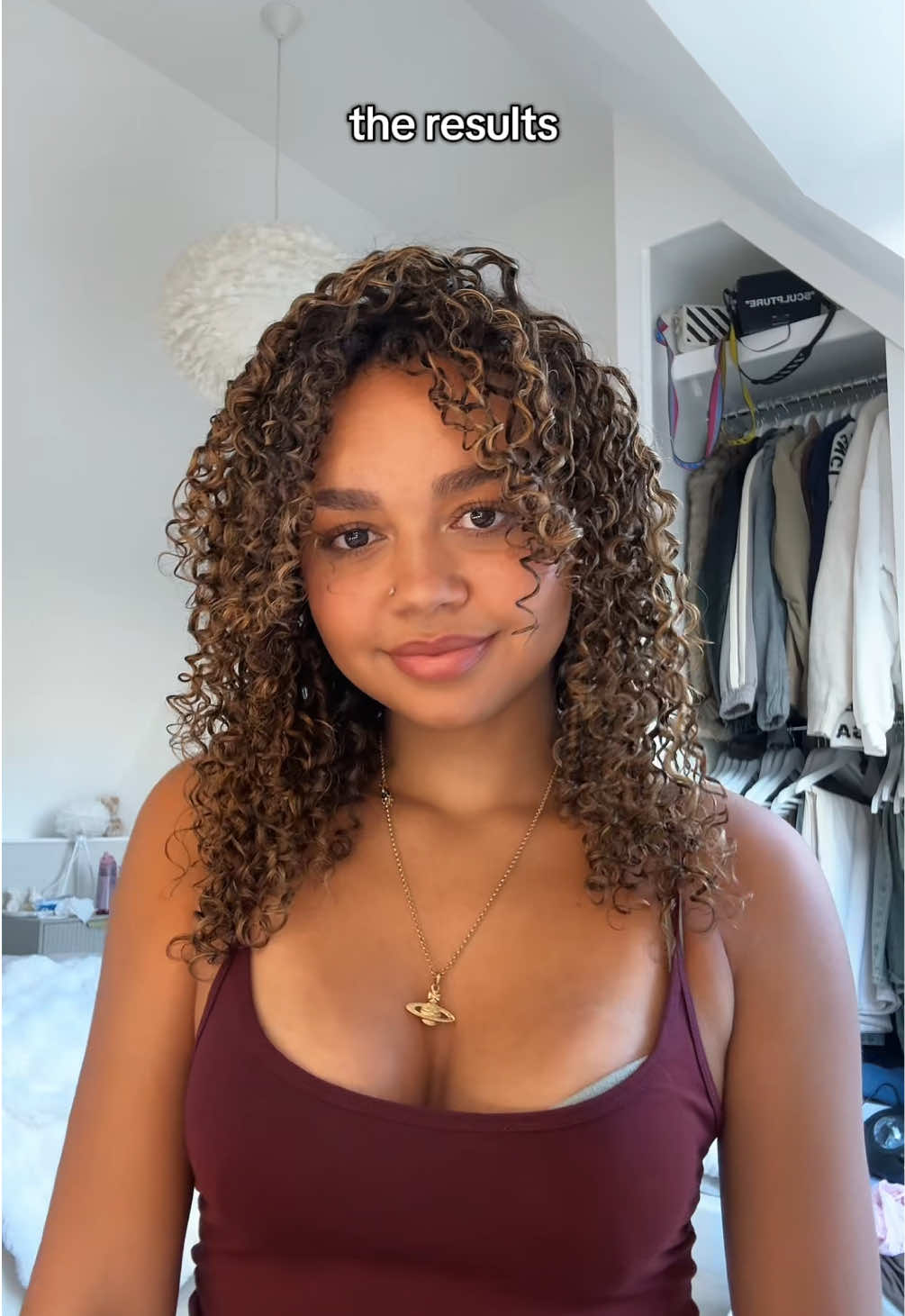 TikTok post by @xtiana7x for Camille Rose. Caption reads: [...] it #curlyhairroutine @Fenty Hair @Camille....