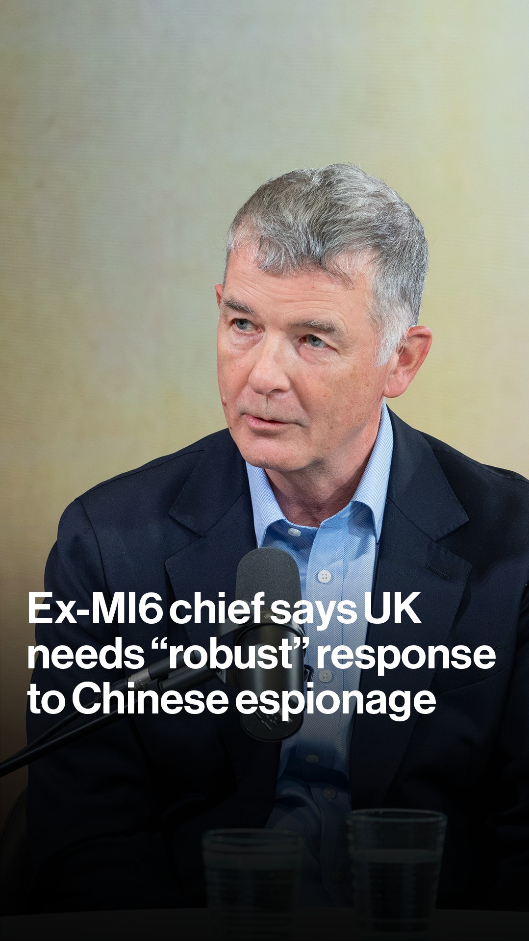 Instagram post by @mishalhusain for Bloomberg. Caption reads: The former MI6 chief says the UK should be "very....