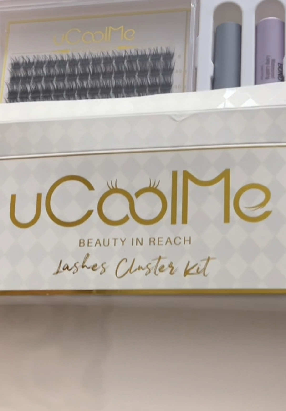 TikTok post by @tymirateondra for Ucoolmelashes. Caption reads: [...] no slip just sealed & waterproof ✨....