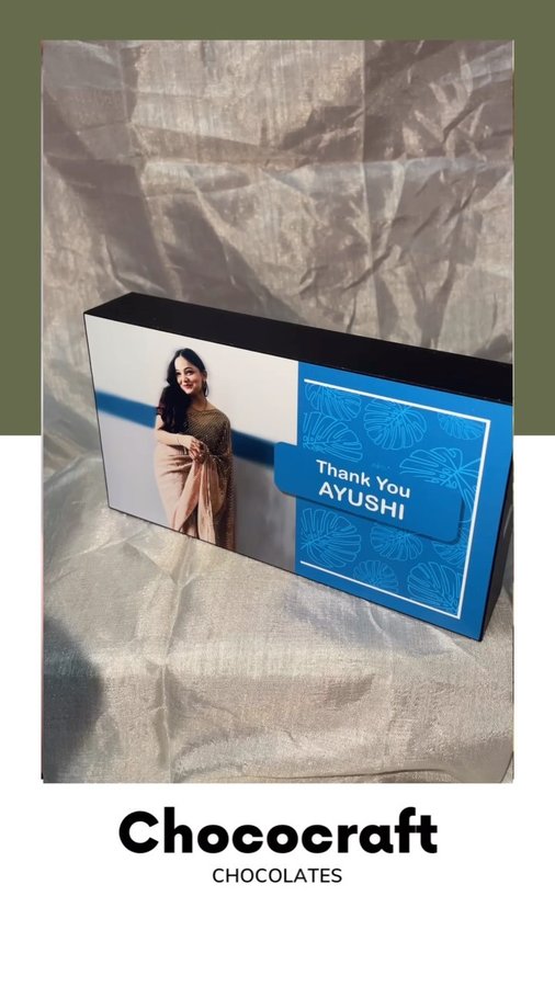 Instagram post by @aayushiii090 for Hobo.Video. Caption reads: The gift includes chocolates with personalized....