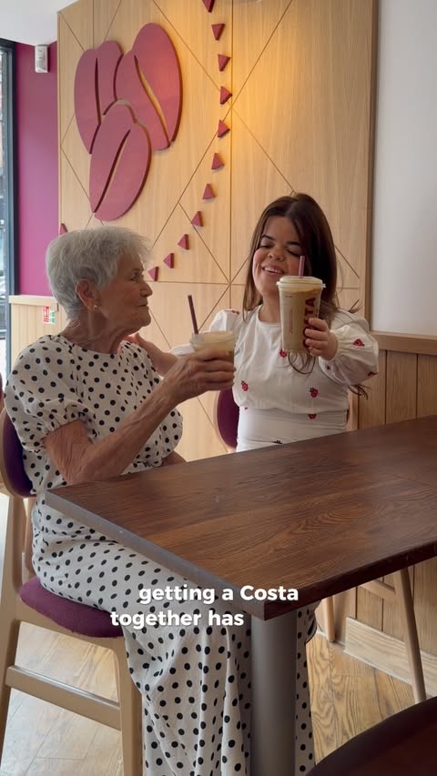 Instagram post by @merylwilliams for Costa Coffee. Caption reads: [...] | A little thank you... and a little....