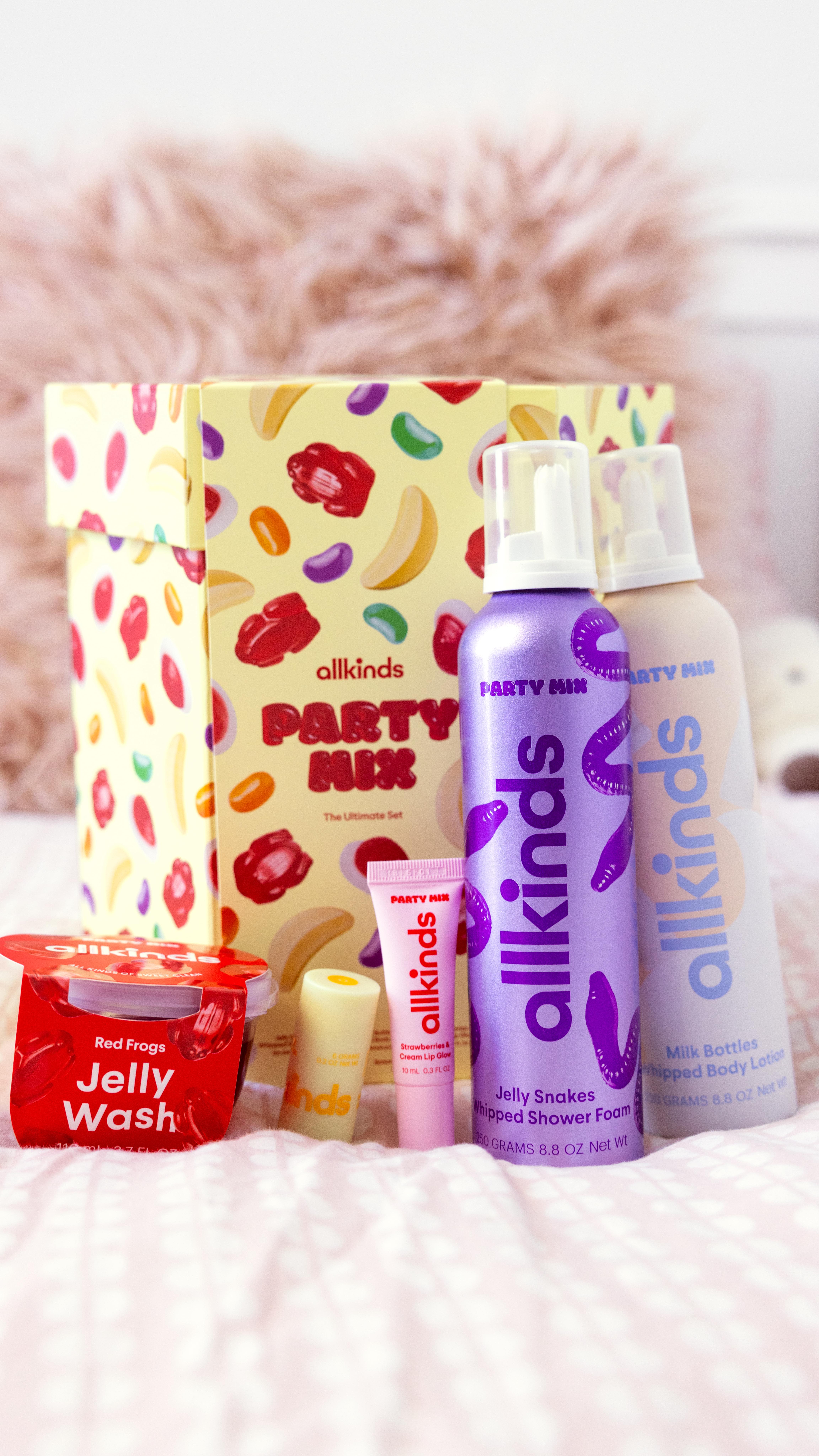 Instagram post by @eliza_ong_ for Allkinds. Caption reads: Join me as I unbox AllKinds New Party Mix....