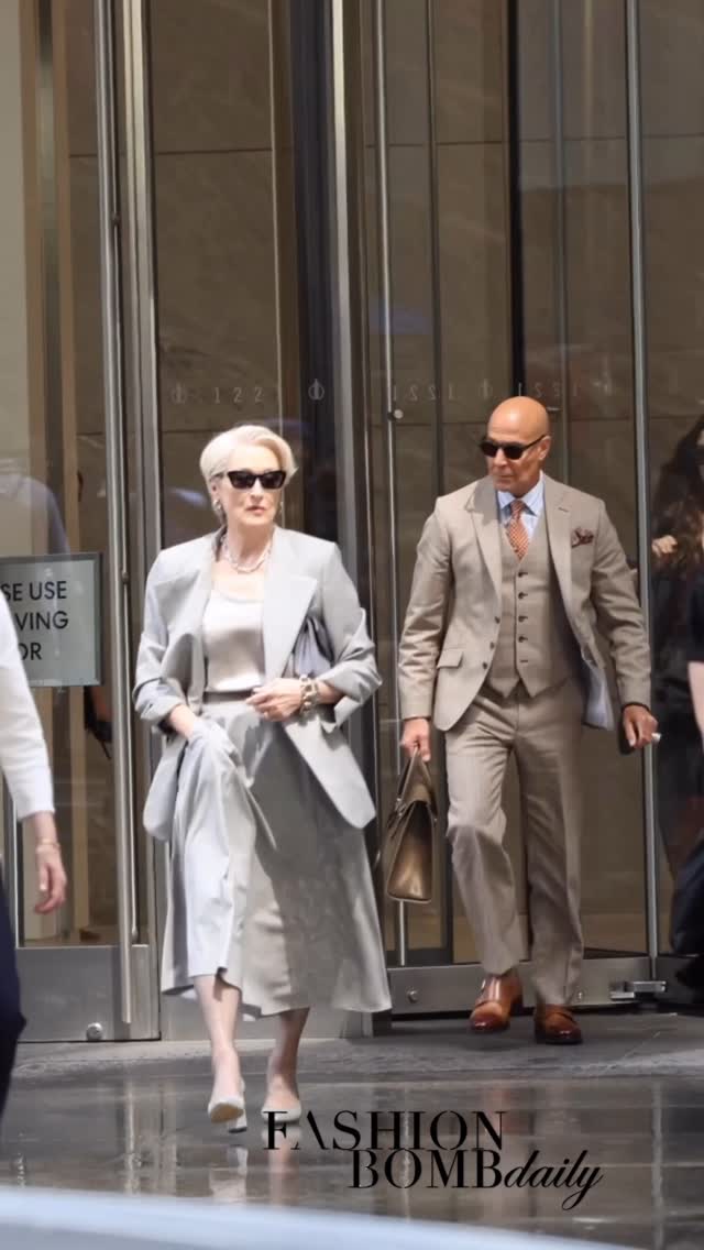 Instagram post by @fashionbombaccessories for TOD'S. Caption reads: @MerylStreep was spotted filming The Devil Wears....