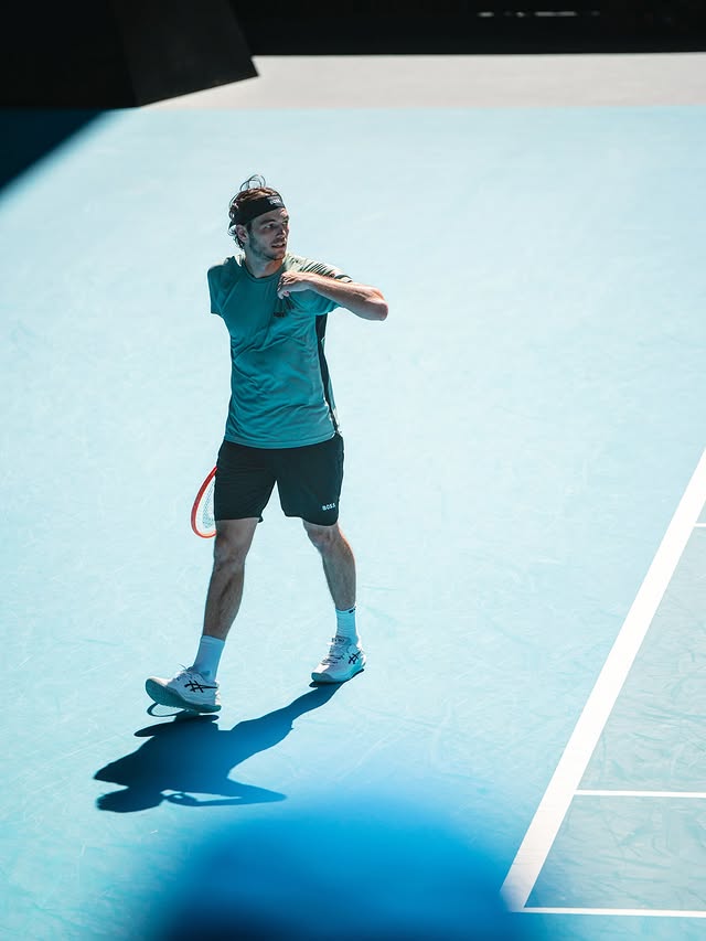 Instagram post by @taylor_fritz for ROLEX. Caption reads: Back to work, see you next year ✌🏻....