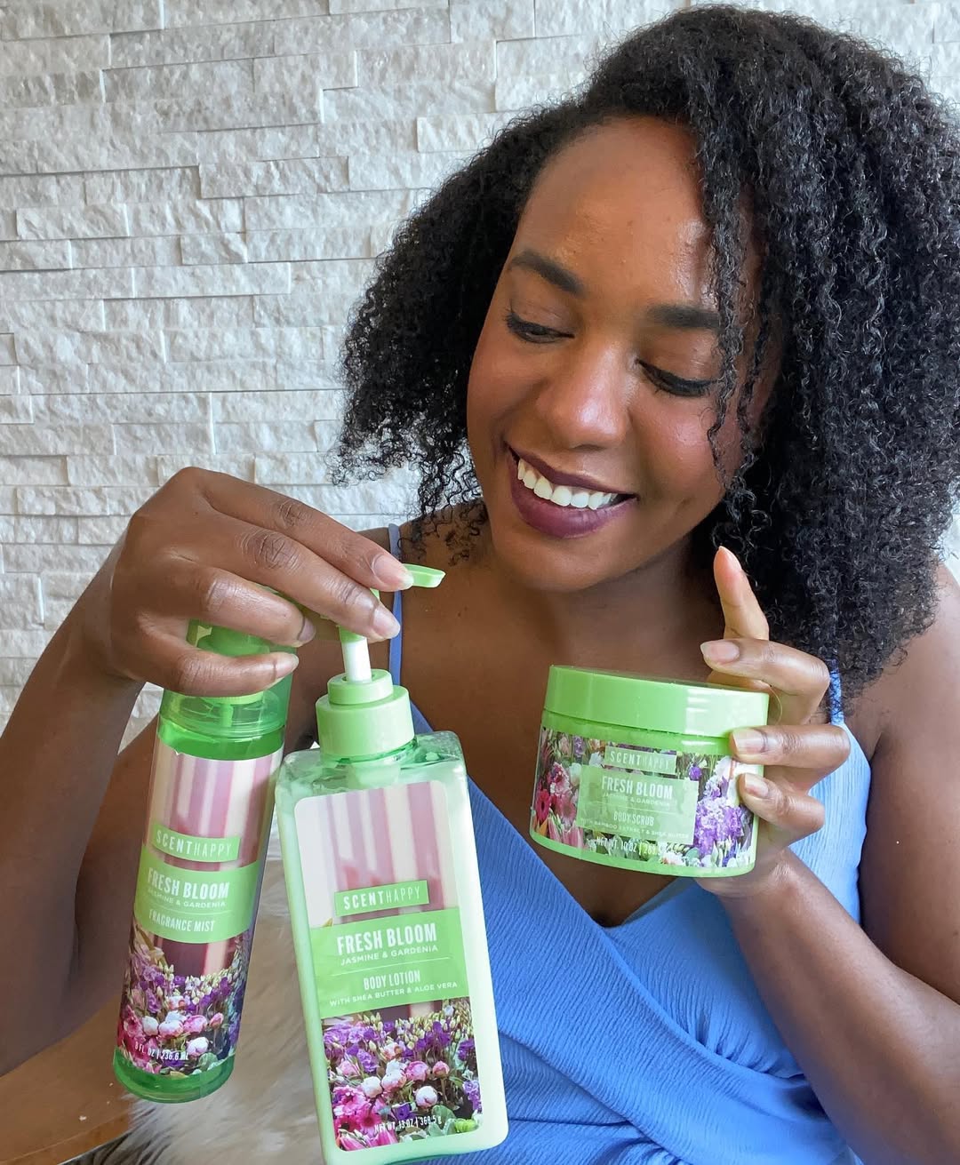 Instagram post by @zoe.bright for Dollar General. Caption reads: I have my entire @Thescenthappybrand skincare....