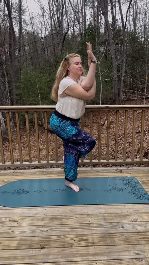 Instagram post by @yogathroughmenopause for Boho Pants. Caption reads: New Challenge Announcement 📣 Starts Today....